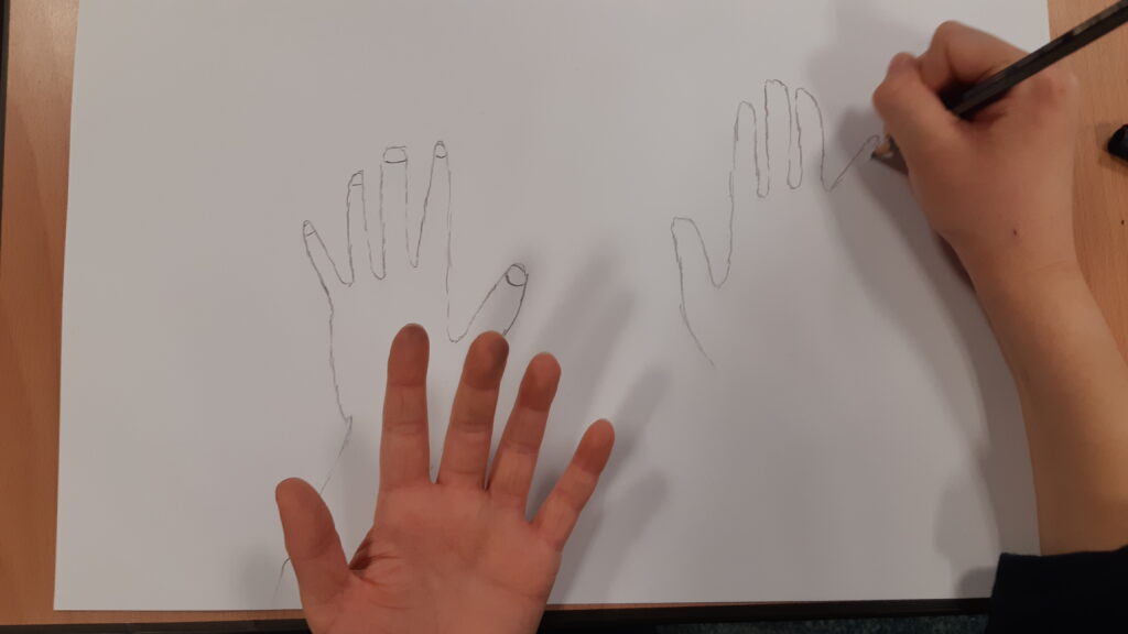 Drawing your non dominant hand.