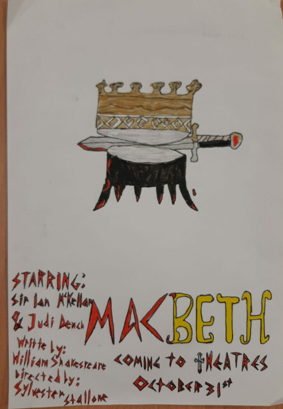 Poster inspired by the light and dark imagery in Macbeth.