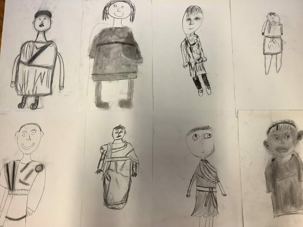 A selection of portraits showing ancient Greek dress