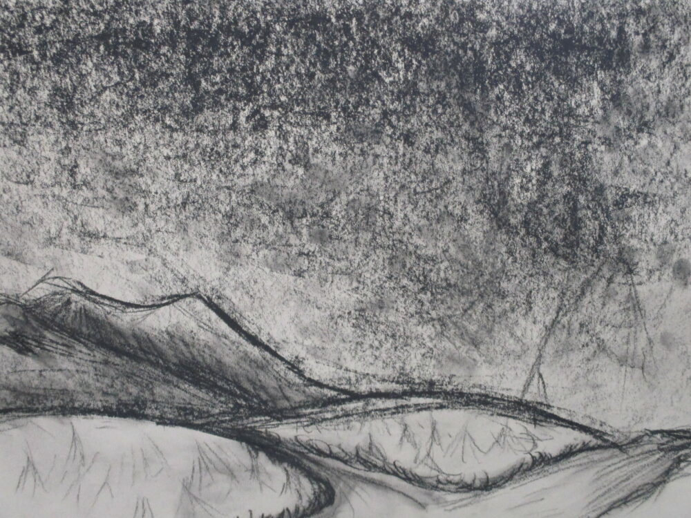A sense of perspective with hills and mountains.