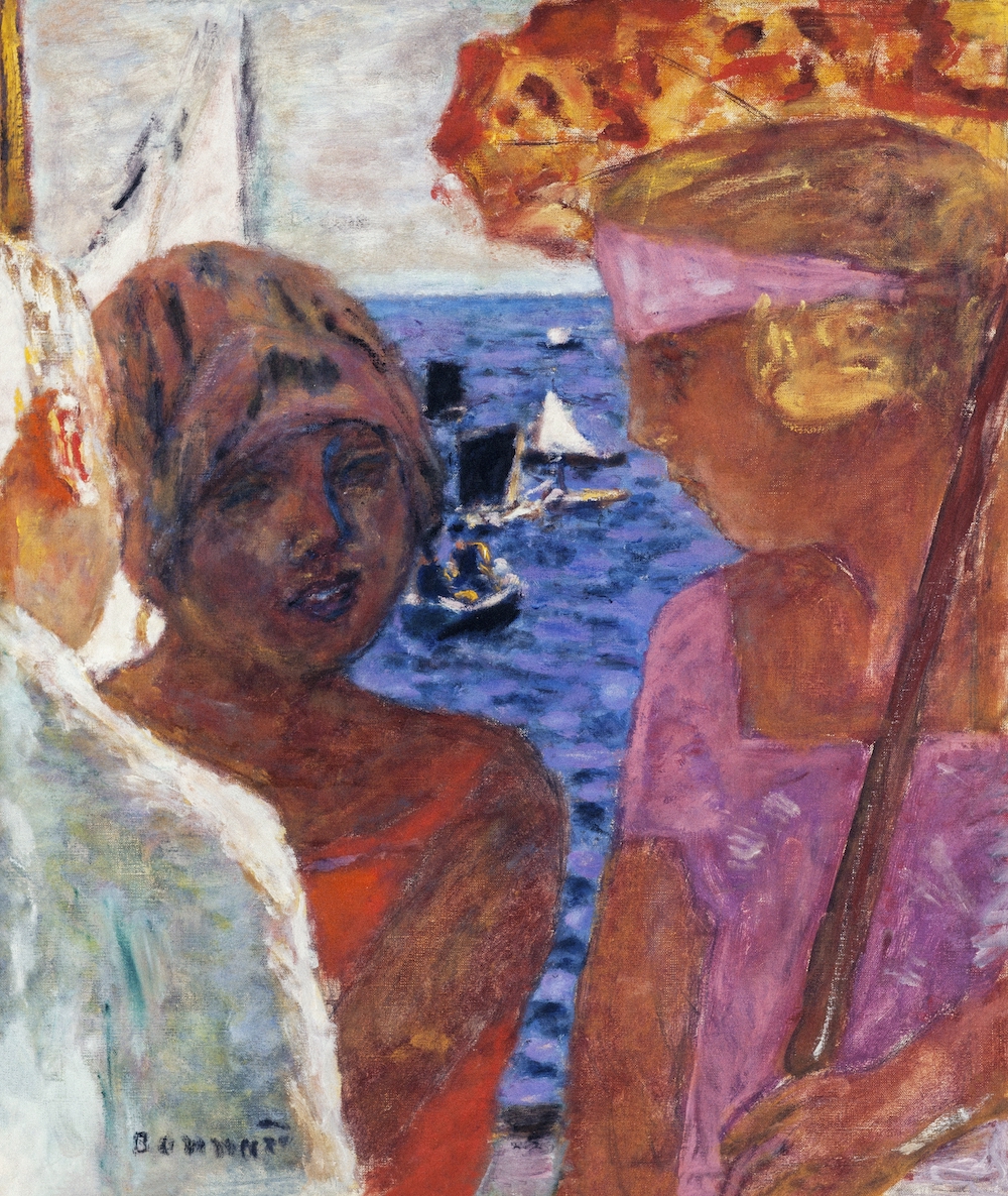 Conversation in Arcachon (1926-1930) painting in high resolution by Pierre Bonnard. Original from the Public Institution Paris Musées. Digitally enhanced by rawpixel.
