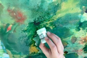 Exploring collage and creating a textured background and detail of the forest