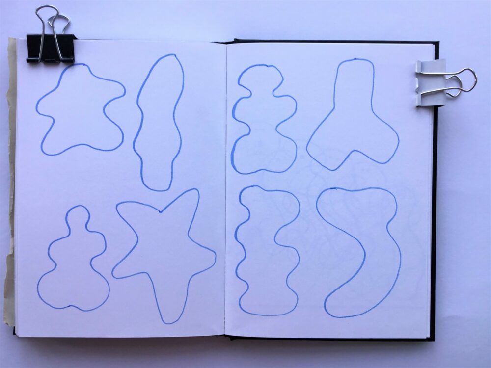 A sketch to begin a digital animation
