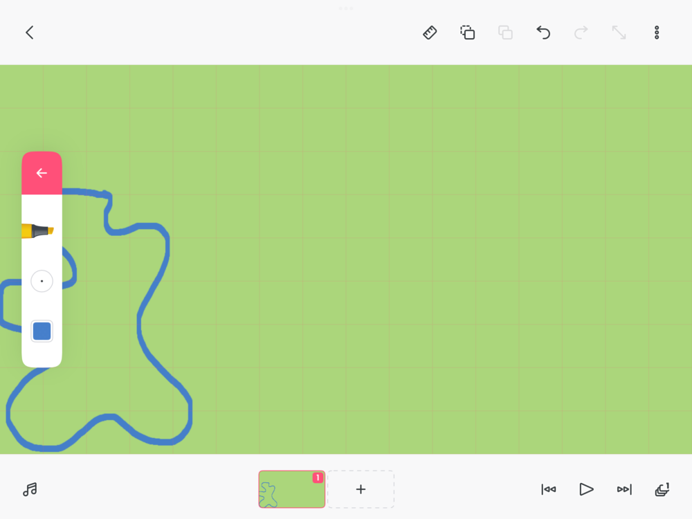 Frame 1 drawn on the flipaclip app.