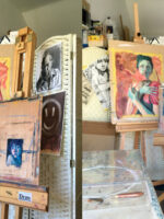 Artist Sara Reeve in her studio.