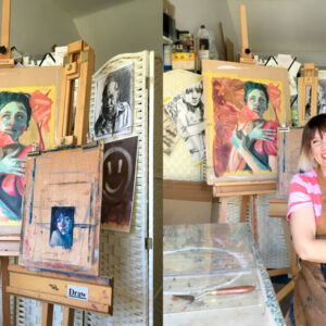 Artist Sara Reeve in her studio.