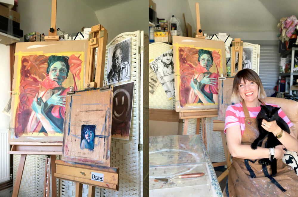 Artist Sara Reeve in her studio.