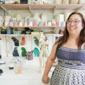 Artist Saya McNairn-Yanagi in her studio.