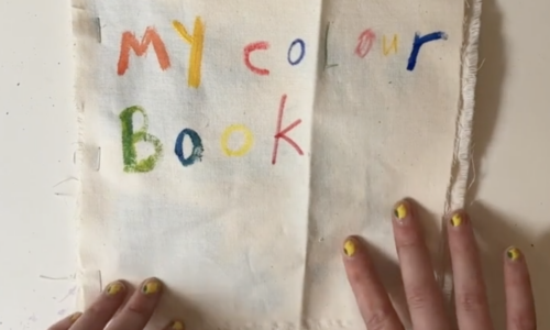 Create a calico sketchbook and fill it with lots of different materials and colours