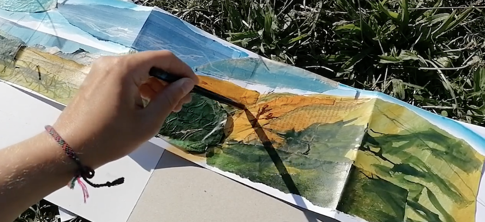 Adding Pencil To Landscape Concertina by Saoirse Morgan