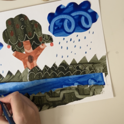 Explore landscape through tactile mark-making and collage