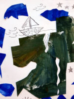 Littleport Community Primary School Year 5 Making Monotypes - these were inspired by Sea Fever the poem by John Masefield
