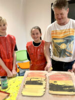 Nigel and Girls Printing by Natalie Deane