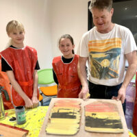 Nigel and Girls Printing by Natalie Deane
