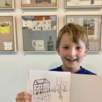 William's Sketch Inspired by Janine's Painting by Natalie Deane