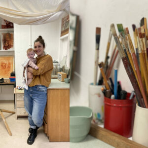 Artist Emma Sandham King in her studio