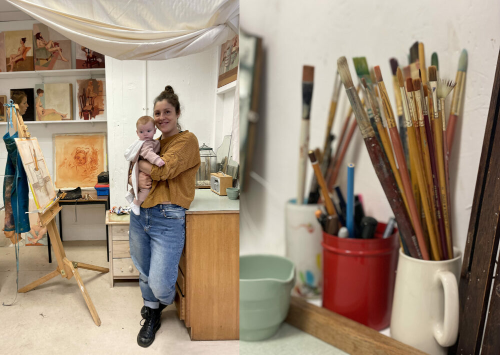 Artist Emma Sandham King in her studio