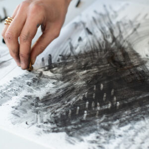Rubbing into Charcoal with Eraser by Laura McKendry