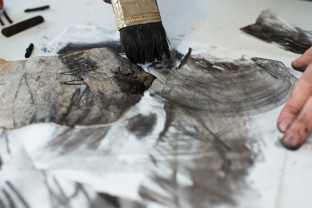 Using a Wet Brush To Make Marks with Charcoal by Laura McKendry