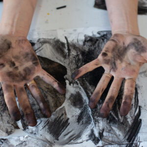 Charcoal Covered Hands by Laura McKendry