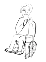 artist in wheelchair