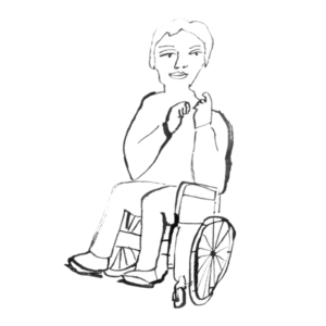 artist in wheelchair