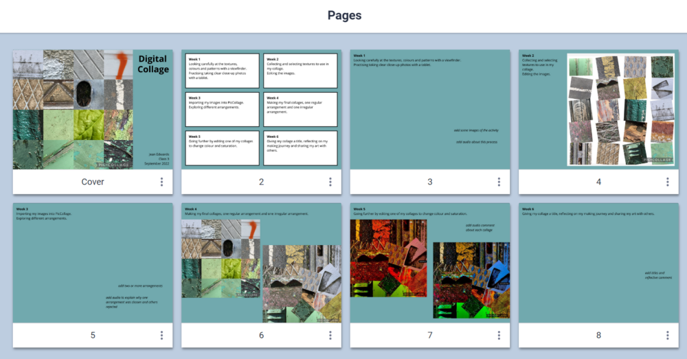A digital collage project book