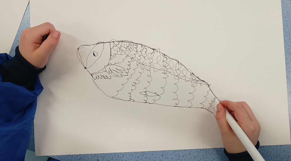 Continuous Line Drawing Of a Fish by Charlotte Puddephatt