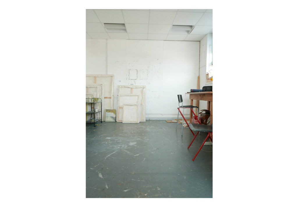 A photograph of an artist's studio.