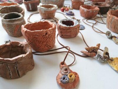 Clay Pinch Pots and Pendants Inspired By Stone Age Pots by Charlotte Puddephatt