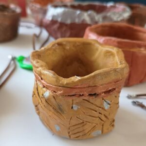 Clay Pinch Pots and Pendants Inspired By Stone Age Pots by Charlotte Puddephatt