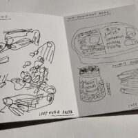 Blind and Non-Dominant Drawings of Food by Tobi Meuwissen