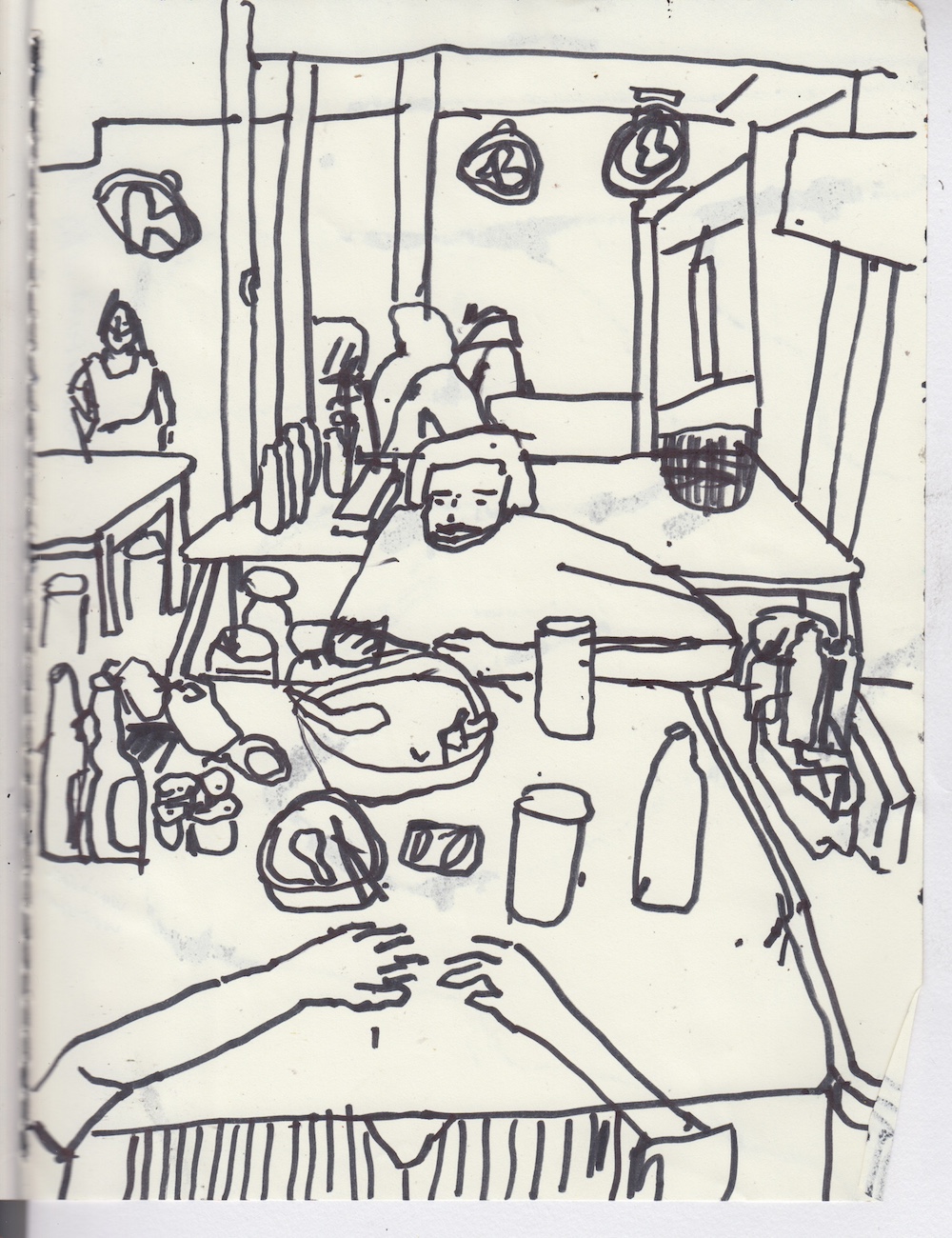 Perspective Drawing Of Restaurant Table By Joe Gamble