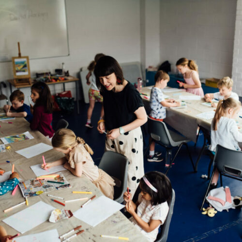 Creative Days art club with team members Liz
