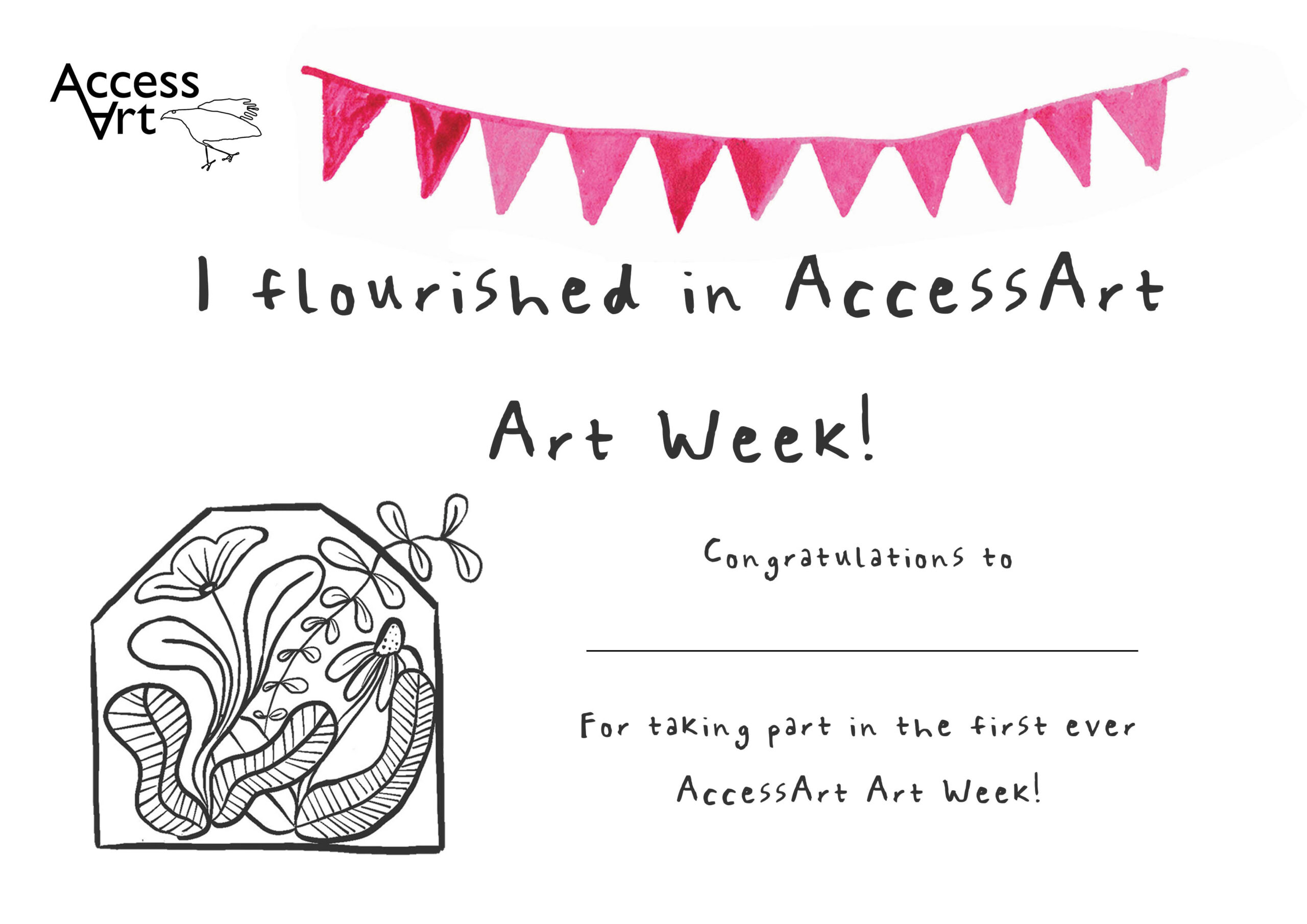 online version: AccessArt Art Week Certificate