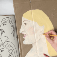 Adding Crayon To The Portrait by Tobi Meuwissen