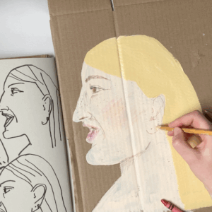 Adding Crayon To The Portrait by Tobi Meuwissen