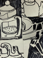 Coffee Pot Folded Drawing by Tobi Meuwissen