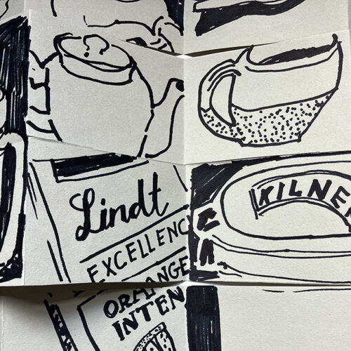 Folded Observational Drawing Sketchbook by Tobi Meuwissen