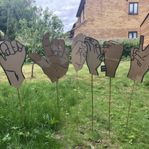 Cardboard Hands Outside