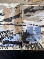 An A3 collage inspired by John Piper's landscapes.