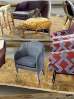 Small sculptures of chairs