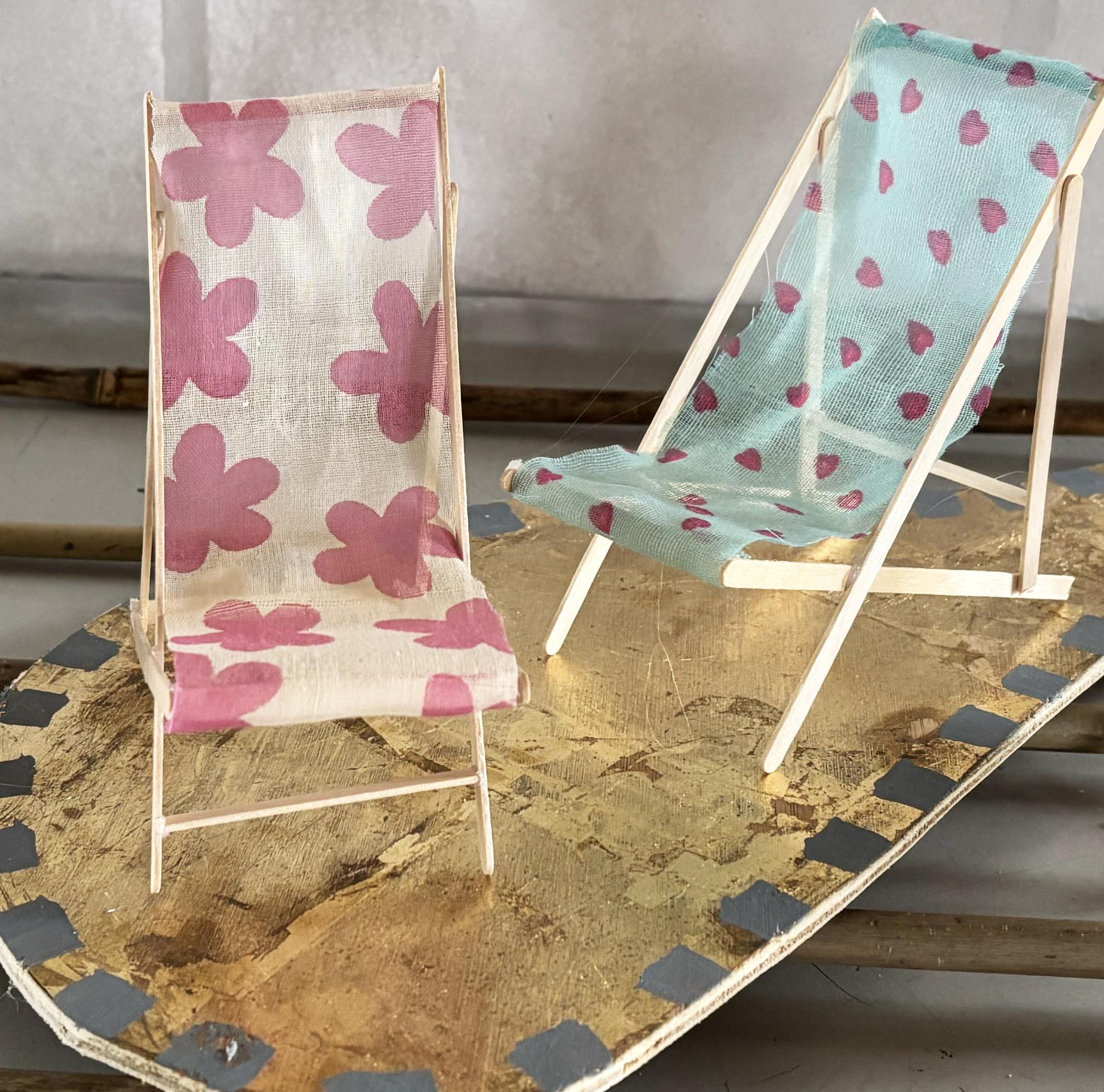 Sculpture of deckchairs