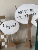 Speech Bubbles and Cardboard Fashion Figures