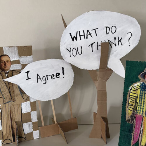 Speech Bubbles and Cardboard Fashion Figures