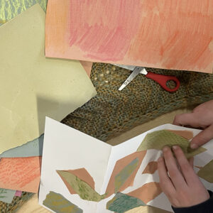 Collaging a Scarf Made From Rubbings at WDCE by Tobi Meuwissen