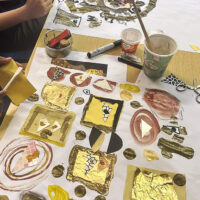 Collaging squares and triangles by Nichola Dalton