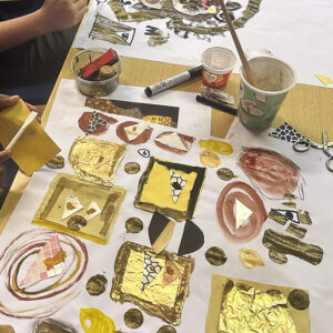 Collaging squares and triangles by Nichola Dalton