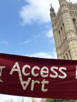 out and about with the AccessArt Banner: "AccessArt for All" at the Palace of Westminster
