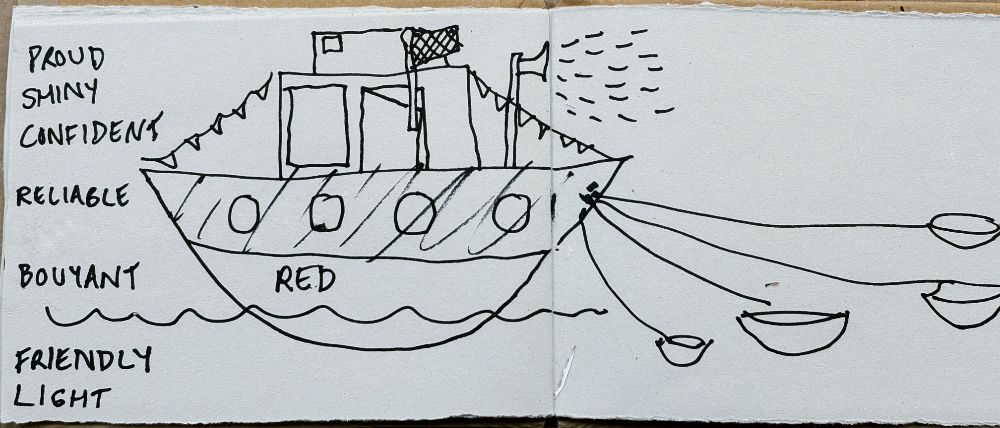 A drawing of a boat representative of the values held by AccessArt